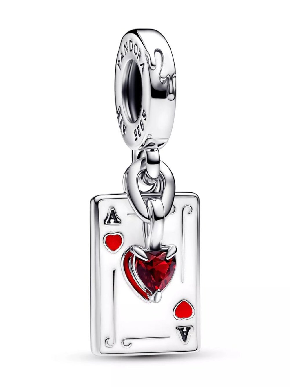 Authentic Pandora Disney Villains Queen of Hearts Double Dangle Charm SS Bead